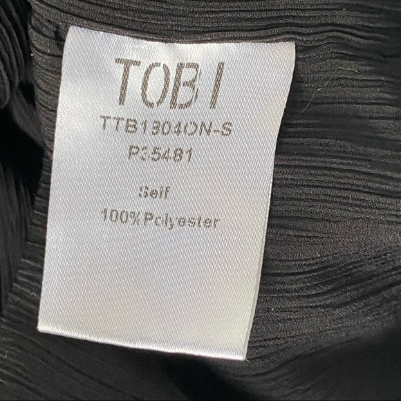 TOBI Black Bell Long Sleeve V Neck Crop Top Y2K size S - Picture 10 of 10